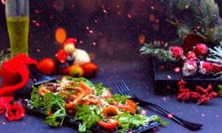 Новогодний салат с креветками, пошаговый рецепт с фото от автора Елена Некрасова