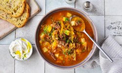 Рассольник с говядиной и рисом, пошаговый рецепт с фото на 393 ккал