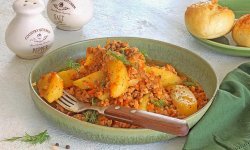 Тушеная картошка с фаршем, пошаговый рецепт с фото на 631 ккал