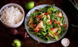 Салат из кальмара с лаймовой заправкой, пошаговый рецепт с фото
