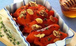 Тыква с медом и орехами, пошаговый рецепт с фото на 492 ккал