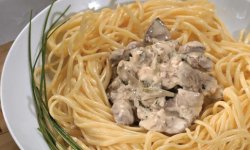 Лингвини с куриными потрошками, пошаговый рецепт с фото