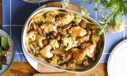 Курица с цветной капустой и грибами, пошаговый рецепт с фото на 489 ккал