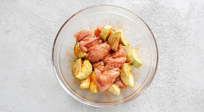 шашлык из индейки с кабачками, пошаговый рецепт с фото, 352 ккал