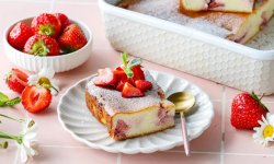 Творожная запеканка с клубникой, пошаговый рецепт с фото от автора Елена на 217 ккал