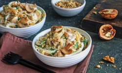 Салат с кальмарами и жареными шампиньонами, пошаговый рецепт с фото на 323 ккал